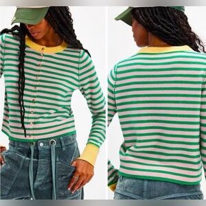 Free People Nocturnal Stripe Cardi XL